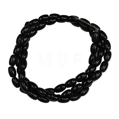 Natural Black Onyx Beads Strands AGAT-6X4-3-1