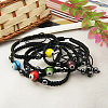 Fashion Lampwork Evil Eye Braided Ball Bracelets BJEW-JB00486-1