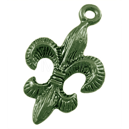 Tibetan Style Alloy Metal Fleur De Lis Pendants EA8747Y-AB-1