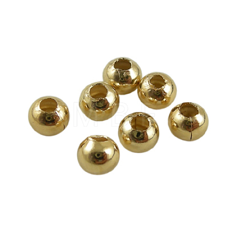 Brass Smooth Round Beads EC400-1G-1