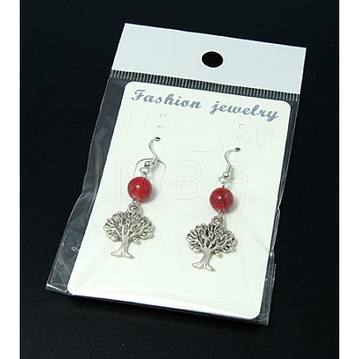 Fashion Tree of Life Earrings EJEW-JE00170-1