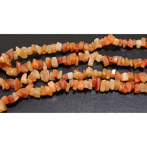 Natural Red Aventurine Chips Beads Strands F021-1