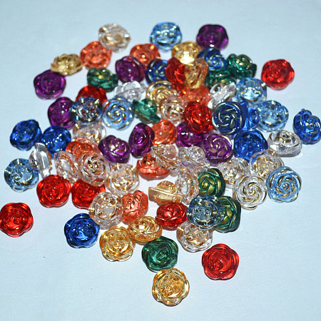 1-Hole Rose Plastic Shank Buttons BPB18DB-1
