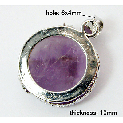 Natural Amethyst Pendants G-Q711-1