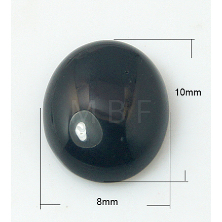 Natural Dyed & Heated Black Agate Cabochons G-BA10x8x4-1