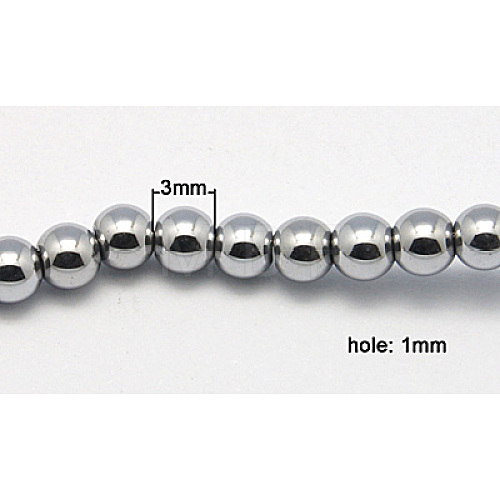 Vacuum Plating Non-Magnetic Synthetic Hematite Beads Strands G-Q535-1-1