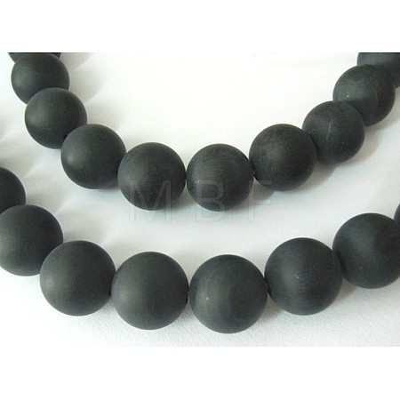 Grade A Natural Dyed & Heated Black Agate Beads Strands G447-7-1