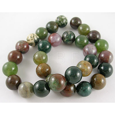 Natural Indian Agate Beads Strands GSR14mmC002-1