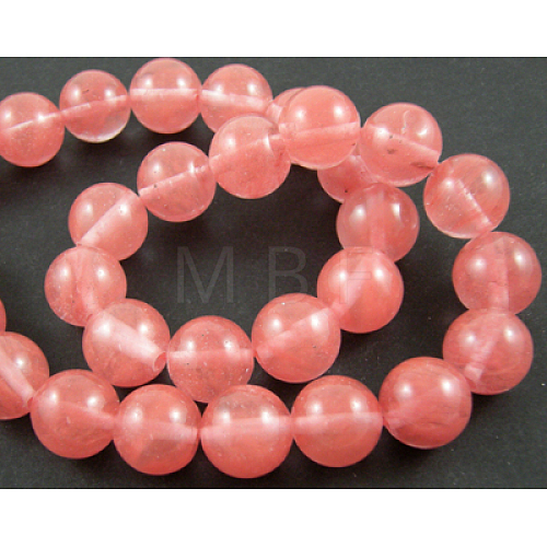 Cherry Quartz Glass Beads Strands GSR12mmC054-1