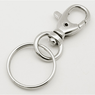 Iron Lobster Clasp Keychain HJEW-H020-P-1