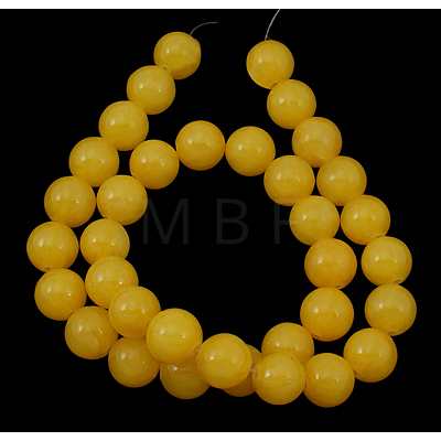 Natural Yellow Jade Beads Strands JBR12mm-7-1