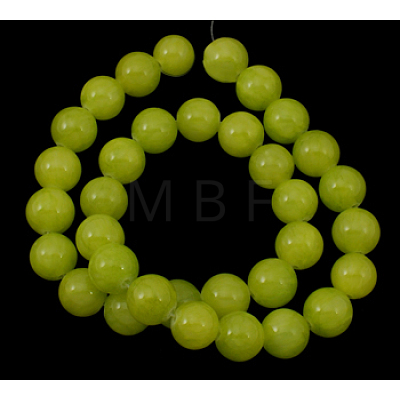 Natural Yellow Jade Beads Strands JBR6mm-12-1