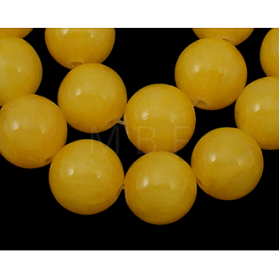 Natural Yellow Jade Beads Strands JBR8mm-7-1