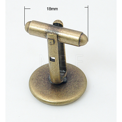 Brass Cuff Button KK-E063-AB-NF-1