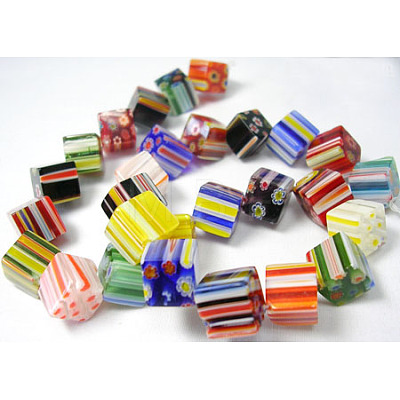 Handmade Millefiori Glass Beads Strands LK111-1