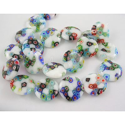 Handmade Millefiori Glass Beads Strands LK139-1