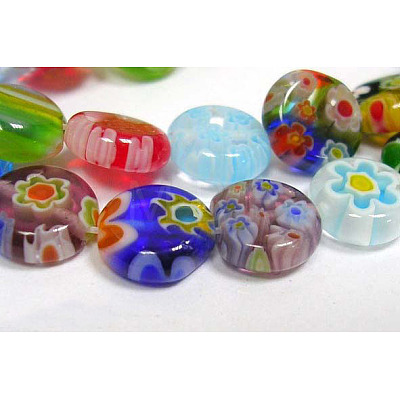 Handmade Millefiori Glass Beads Strands LK18-1