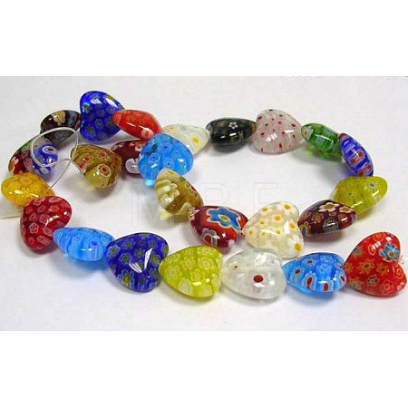 Handmade Millefiori Glass Beads Strands LK23-1