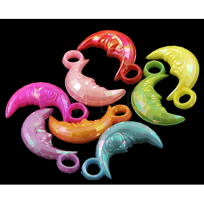 Plating Acrylic Pendants PAB883Y-1