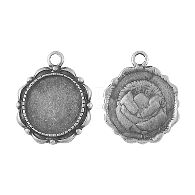 Alloy Pendant Cabochon Settings PALLOY-A18941-AS-LF-1