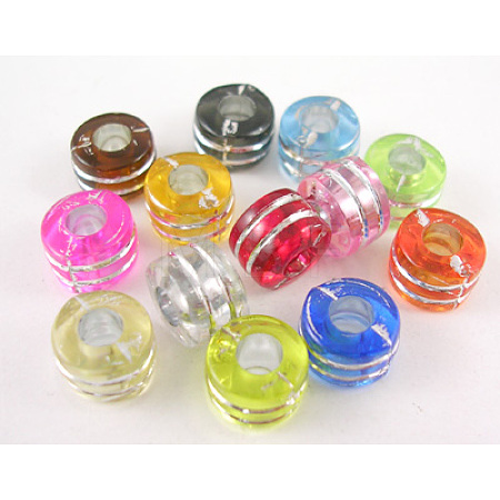 Metal Enlaced Acrylic Beads PB22P9378-1