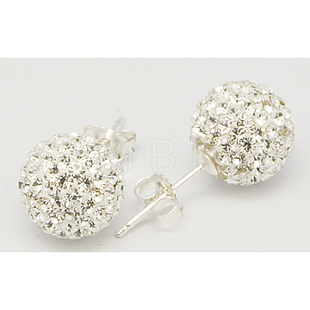 Valentines Day Gift for Her 925 Sterling Silver Austrian Crystal Rhinestone Ear Stud Q286G011-1