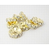 Iron Rhinestone Spacer Beads RB-A008-6MM-G-1