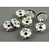 Brass Rhinestone Spacer Beads RB-A014-L6mm-S-1