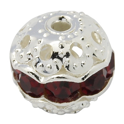 Brass Rhinestone Beads RB-A011-8mm-22S-1