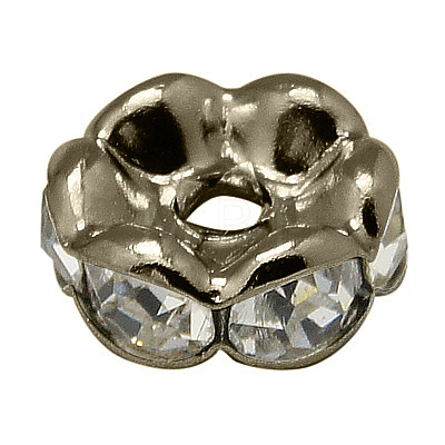 Brass Rhinestone Spacer Beads RB-A014-L10mm-01B-1