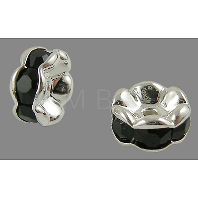 Brass Rhinestone Spacer Beads RB-A014-L8mm-02S-1