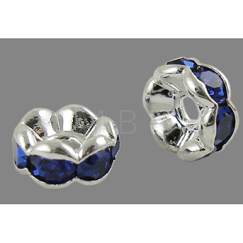 Brass Rhinestone Spacer Beads RB-A014-L6mm-05S-1