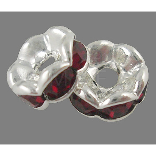 Brass Rhinestone Spacer Beads RB-A014-L6mm-22S-1