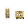 Brass Rhinestone Spacer Beads RSB071NF-02G-1