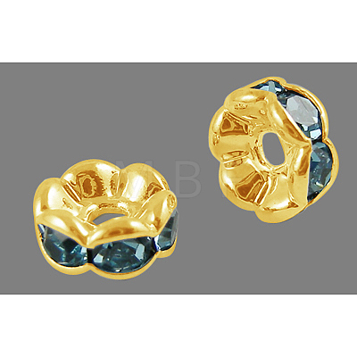 Brass Rhinestone Spacer Beads RSB028NF-13G-1