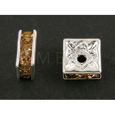 Brass Rhinestone Spacer Beads RSB074NF-05S-1