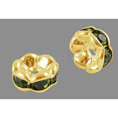 Grade A Brass Rhinestone Spacer Beads RSB160NF-11G-1