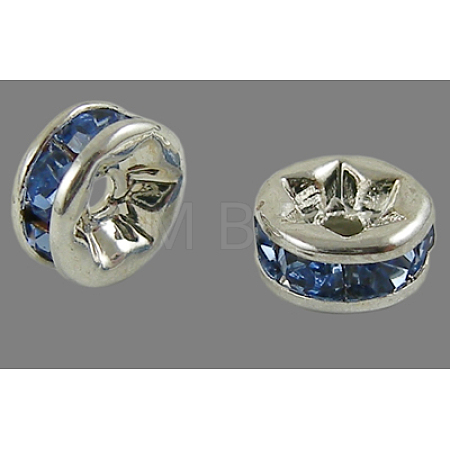 Brass Grade A Rhinestone Spacer Beads RSB034NF-14-1