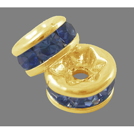 Brass Grade A Rhinestone Spacer Beads RSB035NF-14G-1
