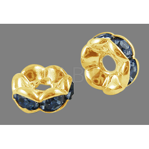 Brass Rhinestone Spacer Beads RSB028NF-14G-1