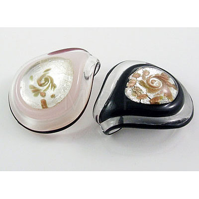 Handmade Silver Foil Glass Pendants SLSP111Y-1