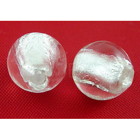 Handmade Silver Foil Glass Beads SLR10MM09Y-1
