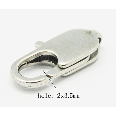 304 Stainless Steel Lobster Claw Clasps STAS-Q046-2-1