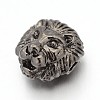 Tibetan Style Alloy Lion Head Beads X-TIBEB-E073-01B-1