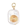 Spiral Copper Wire Wrapped Natural Nucleated Baroque Keshi Pearl Pendants PALLOY-JF05276-01-1