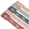 5 Yards 5 Colors Polyester Embroidery Flower Ribbon OCOR-FG0001-87-1