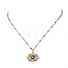 304 Stainless Steel Evil Eye Pendants 304 Stainless Steel Chains Necklaces for Women NJEW-JN06380-4