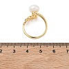 Leaf Brass Micro Pave Cubic Zirconia Cuff Open Rings RJEW-JR01046-5