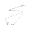 Rhodium Plated 925 Sterling Silver Clear Cubic Zirconia Star Pendant Necklace Making STER-T007-104P-1