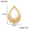 Teardrop 304 Stainless Steel Pendants Cabochon Settings STAS-OY007-06G-2